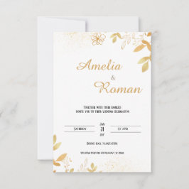 Convites Verde elegante, casamento tipográfico