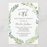 Verde Elegante Wreath 60th Birthday