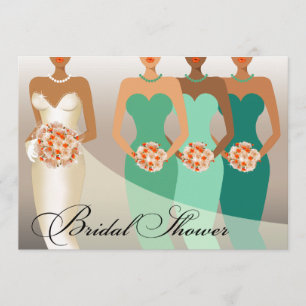 Convites Verde ÉTNICO do chá de panela   da NOIVA