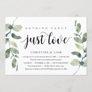 Convites Verde Eucalipto, Tinta Negra, Elopemento De Casame