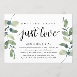 Convites Verde Eucalipto, Tinta Preta, Casamento Fugitivo