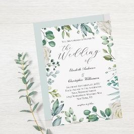 Convites Verde Floral Branco Eucalipto Casamento Elegante