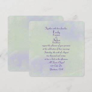 Convites verde floral e roxo abstrato