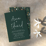 Convites Verde floral verde-floral floral de aquarela casei<br><div class="desc">Cartão de casamento verde e verde moderno para na moda floral floral floral.</div>