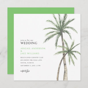 Convites Verde limão Palm Tree Wedding