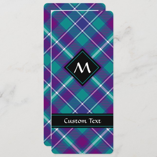 Convites Verde marinho, Roxo e Tartan Azul (Frente/Verso)