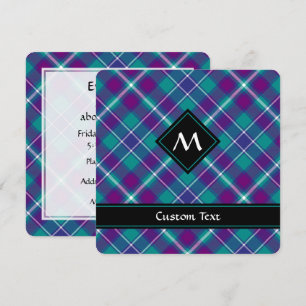 Convites Verde marinho, Roxo e Tartan Azul