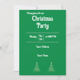 Convites Verde Mínimo com Festa de Natal de Texto Branco
