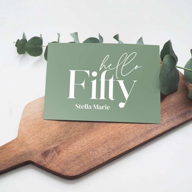 Convites Verde moderno e mínimo simples 50º aniversário (Criador carregado)