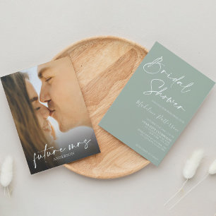 Convites Verde moderno e simples com Chá de panela fotográf