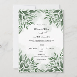 Convites Verde moderno minimalista Eucalyptus Foliage