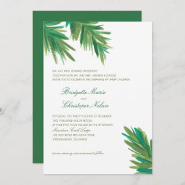 Convites Verde Pine Woods Watercolor | Casamento