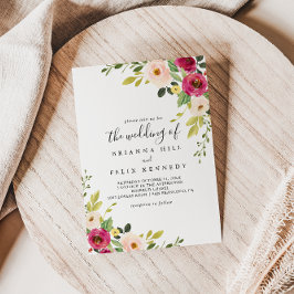 Convites Verde Rosa Blush Floral O Casamento De