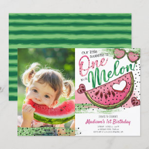 Convites Verde Rosa, Rosa, Em Foto De Aniversário De Melã