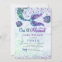 Verde Roxo Verde Brilhante Sereia Aniversário