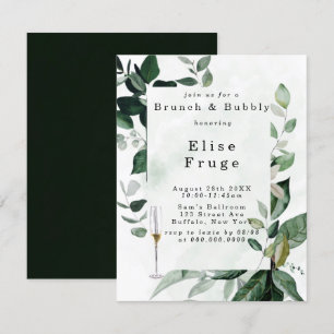 Convites Verde Russo Eucalyptus Brunch e Bubble