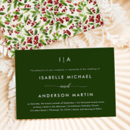 Convites Verde Rustic Christmas Wedding