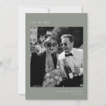 Verde Sage Minimalista Elegante Foto Salve a data