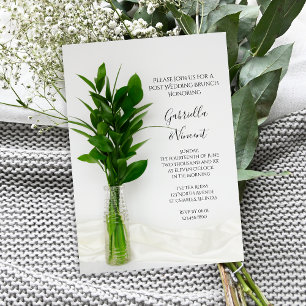 Convites Verde sobre o Posto Branco Casamento Brunch