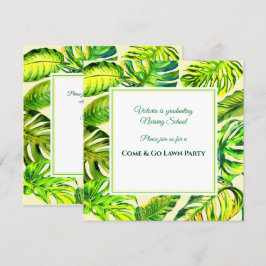 Convites Verde Tropical Aquarela Deixa Graduação