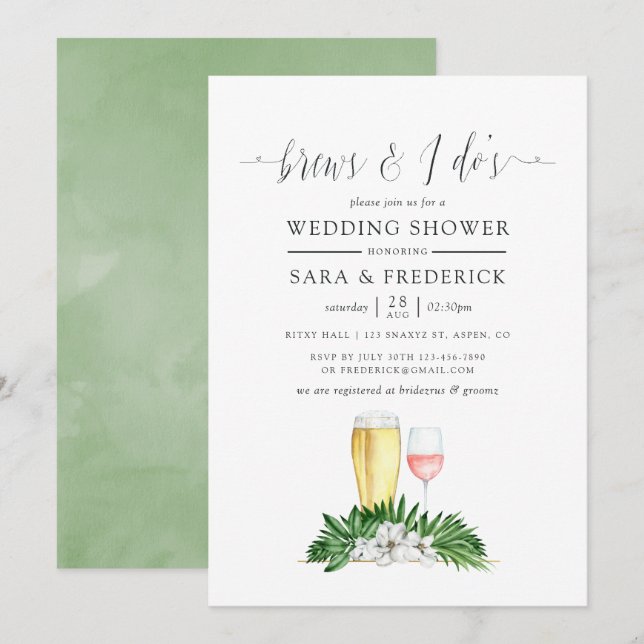 Convites Verde Tropical Breve Antes Do I Dos (Frente/Verso)