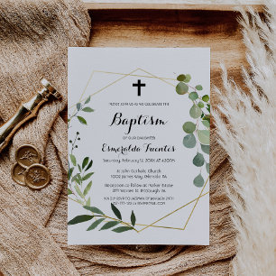 Convites Verde tropical deixa batismo cruzado