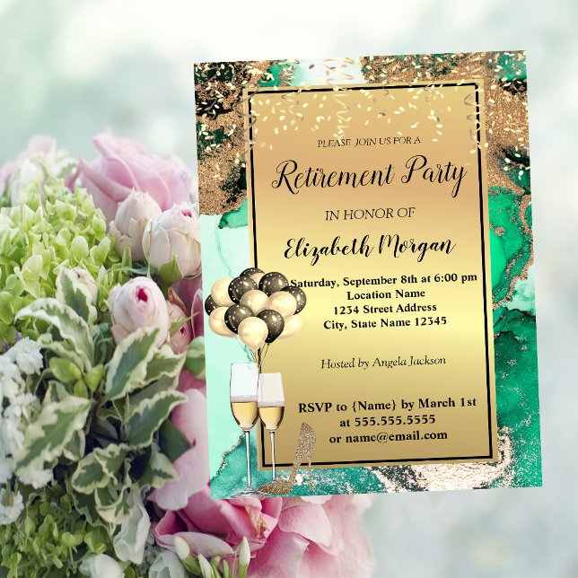 Convites Verdes,Balões,Retimento de Marble Verde (Criador carregado)