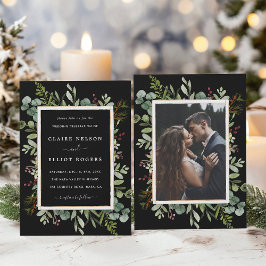 Convites Vergonha Botânica Foto de Casamento Preto de Natal