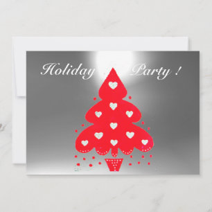 CONVITES VERMELHA NATAL ÁRVORE HOLIDAY PARTIDO BRANCO