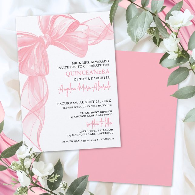 Convites Vermelhidão Rosa Quinze Anos (Blush Pink Quinceanera Invitation)