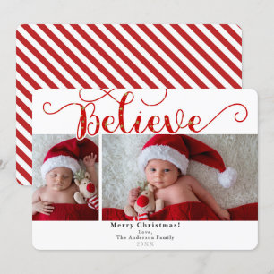 Convites Vermelho Acredite Férias de Natal 2 Fotos Foto