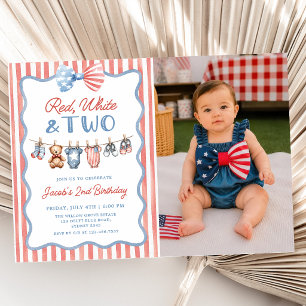 Convites Vermelho Branco & Dois Patrióticos 2º Aniversário 