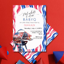 Vermelho branco e devido babyq 4 de julho baby sho
