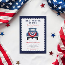 Vermelho Branco e Devido Chá de Bebê Patriótico