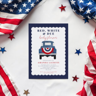 Convites Vermelho Branco e Devido Chá de Bebê Patriótico