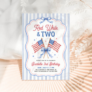 Convites Vermelho Branco e Dois Aniversário Patriótico de 2