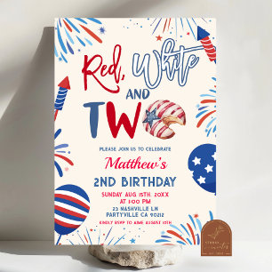 Convites Vermelho branco e dois de aniversário