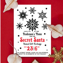 Vermelho Branco Preto Simples Natal Papai Noel Flo