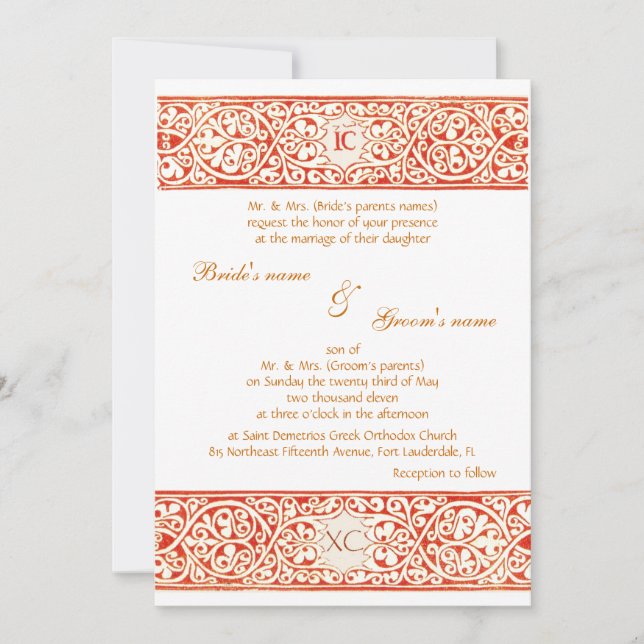 Convites Vermelho de IC XC (Frente)