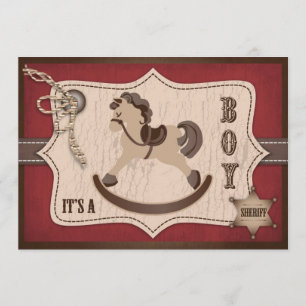 Convites Vermelho do celeiro do chá de fraldas do vaqueiro