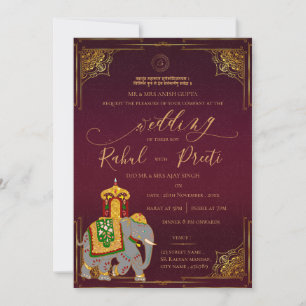 Convites Vermelho Dourado com o casamento Elegante de Lord 