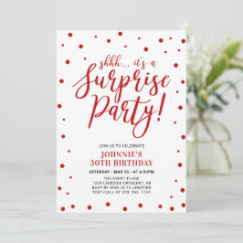 Convites Vermelho e Branco | Surpresa Festa de Aniversário 