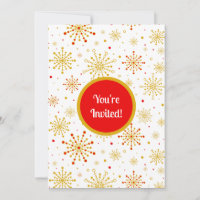 Vermelho e Dourado Starburst do Médio Atômico Retr