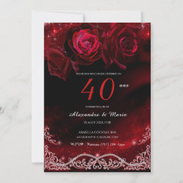 Convites Vermelho e Preto 40º Aniversário de Casamento