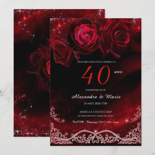 Convites Vermelho e Preto 40º Aniversário de Casamento