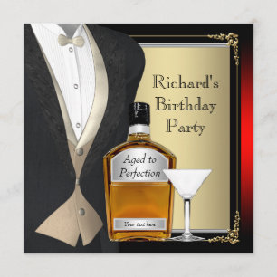 Convites Vermelho e Preto Envelhecido à Perfeição Festa de 