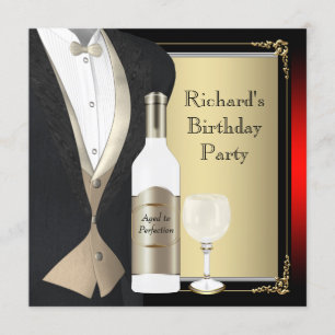 Convites Vermelho e Preto Envelhecido à Perfeição Festa de 