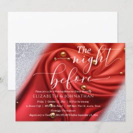 Convites Vermelho Elegante Da Seda Na Noite Antes Do Janto 