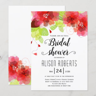 Convites Vermelho, flores etéreos do rosa que wedding o ch