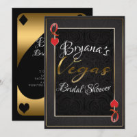 Vermelho Preto Dourado Rainha Copas Vegas Chá de N